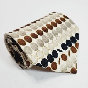 Enrico Capucci Beige Geometric Men's Designer Silk Necktie 56x3.75"